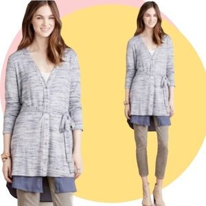 Dolan Left Coast Anthropologie Heather‎ Blue Nomi Belted Cardigan Size Small